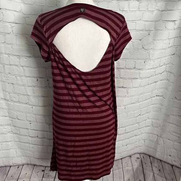 Billabong Dress - Cotton Burgundy Striped - L - Picture 2 of 4